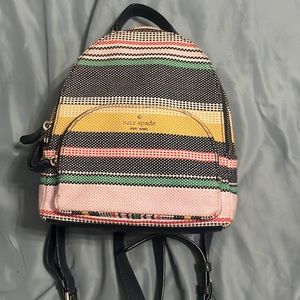 kate spade small back pack, leather back and color stitch on front